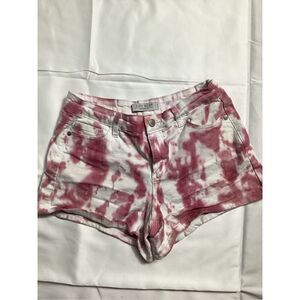 Judy Blue Tie Dye Stretch Shorts Pink White Sz M